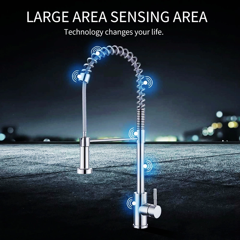 Spring Kitchen Faucet Stainless Steel Smart Touch Kitchen Faucets Sensor Tap