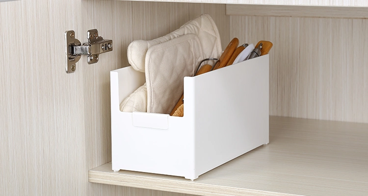 HIPS Durable Housewhole Storage Bin Pantry Plastic Under Sink Organizer White Pantry Storage Bin for Kitchen