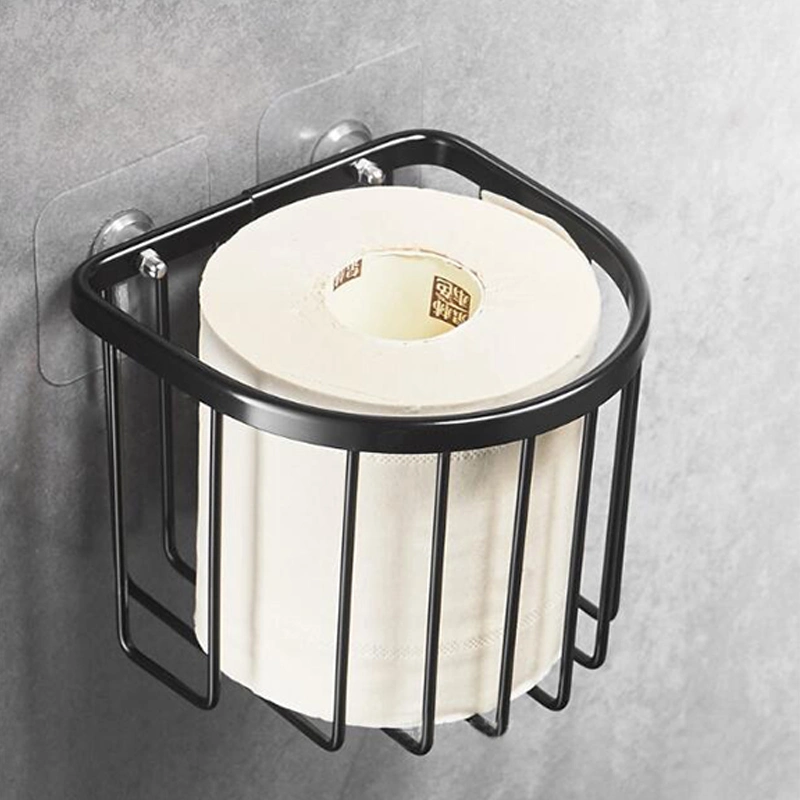 Black Toilet Paper Holder with Shelf Roll Paper Holder