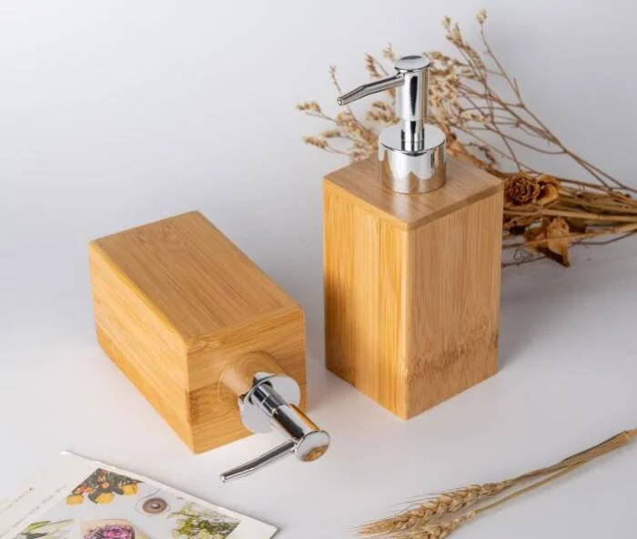 Bamboo Bathroom Set Shower Foam Lotion Soap Dispenser