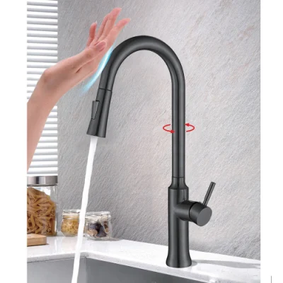 Robinet de cuisine extractible froid et chaud évier lave-vaisselle capteur sans contact robinet de cuisine tactile avec 2 fonctions